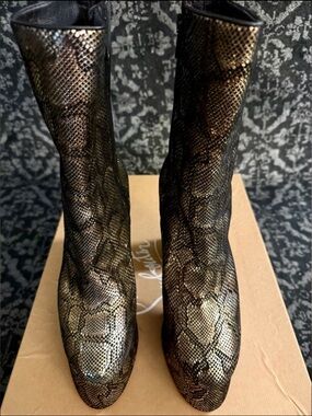 Christian Louboutin IZAMAYEAH 130 suede jungle Snakeskin Platform boots sz 40